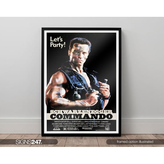 Commando Arnold Schwarzenegger Film Movie Cinema Movie Poster | Movie Prints For Cinema Rooms | Wall Art | Home Decor | A0 A1 A2 A3 A4 A5