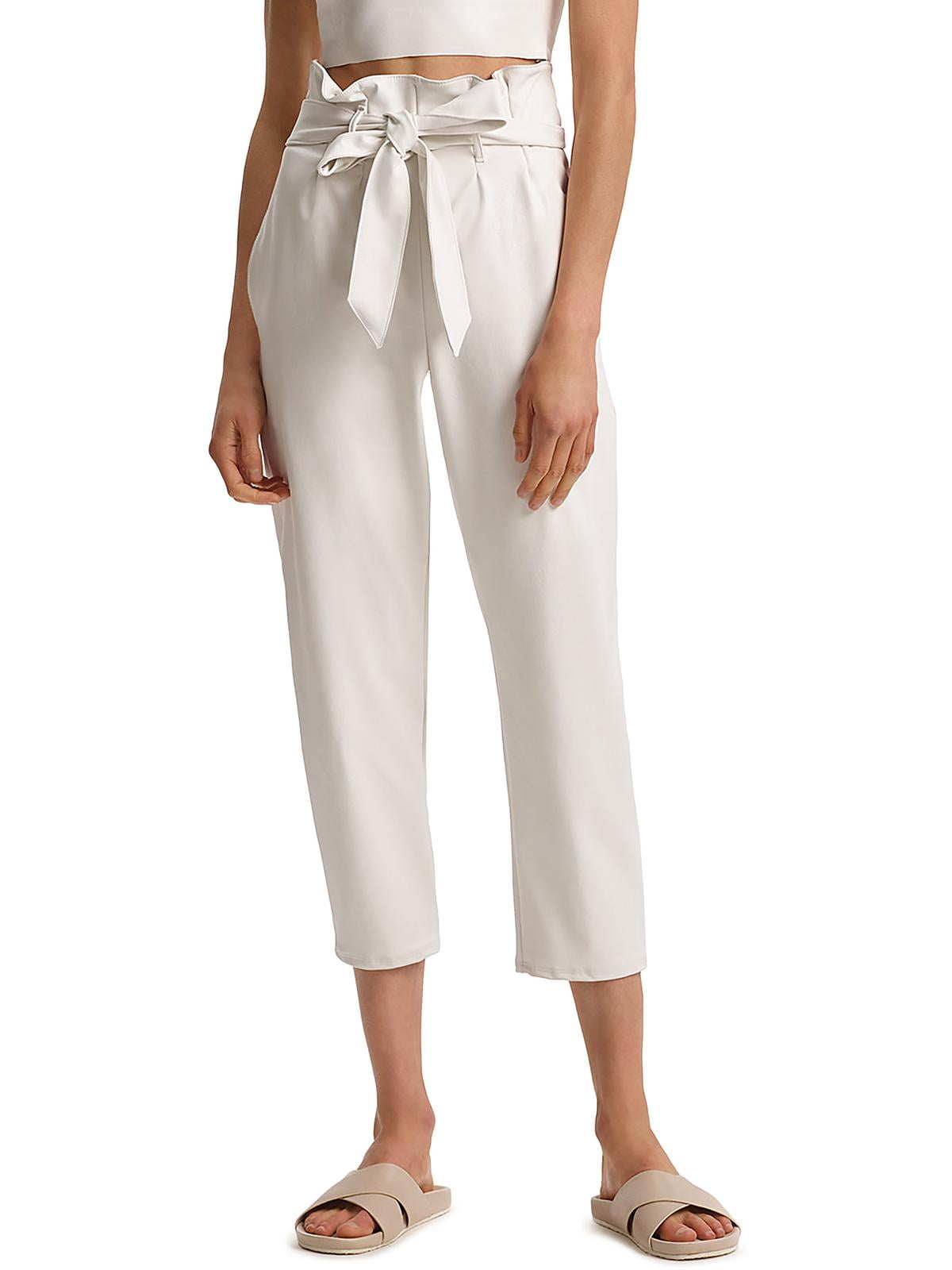 Commando Womens Faux Leather Paperbag Cropped Pants