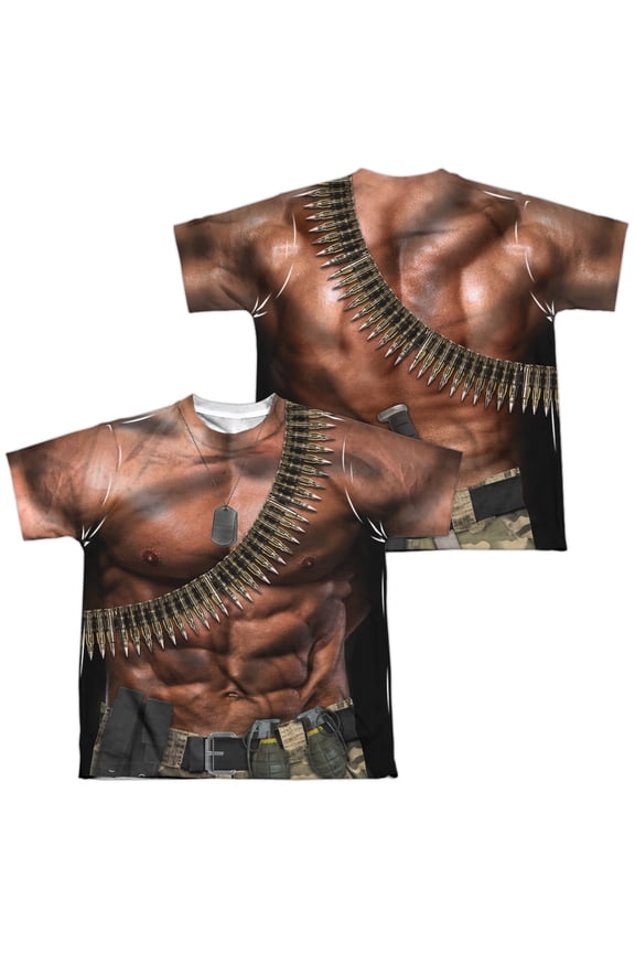 Commando (Front - Back Print) - Youth Short Sleeve Shirt - X-Large