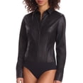 thumbnail image 1 of Commando Lightweight Faux Leather Button-Down Bodysuit FLT400, 1 of 2