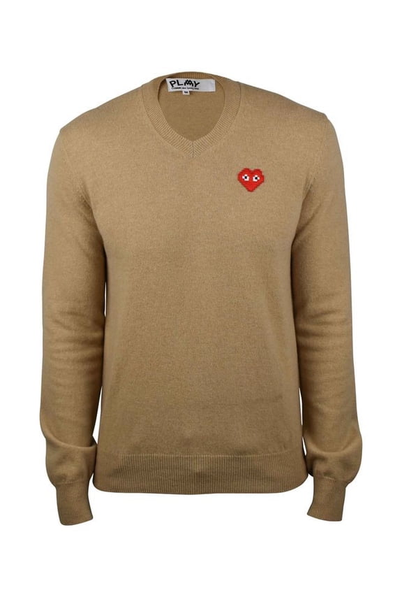 Comme Des Garçons Camel Wool V-Neck Sweater (Men's)