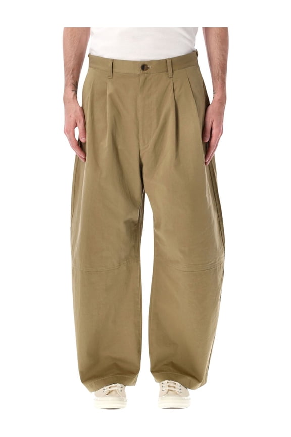 Pleated Wide Leg Chino Pants (Men's)