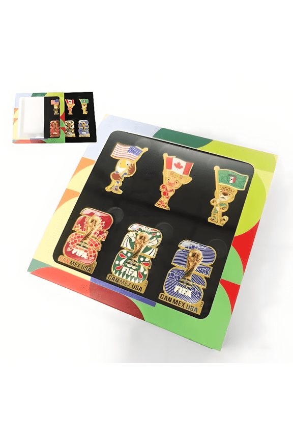 Commemorative Badges, 2026 Pins & Brooches, Metal, 6 Count per Pack