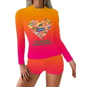 MNIZGRF Commemorative 'Best Class Thirteen' Heart - Themed Long - Sleeve Beachwear for Schoolmates