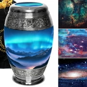 Commemorative Cremation Urns Aurora Borealis Metal 200 cu Keepsake Cremation Urn