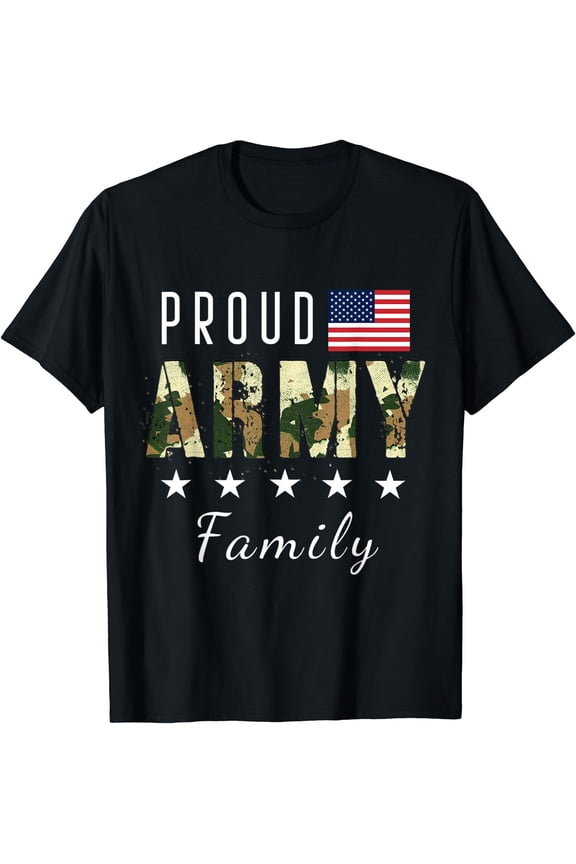 Commemorative Proud Army Family Graduation T-Shirt Gift for Military Mom Dad Brother Sister
