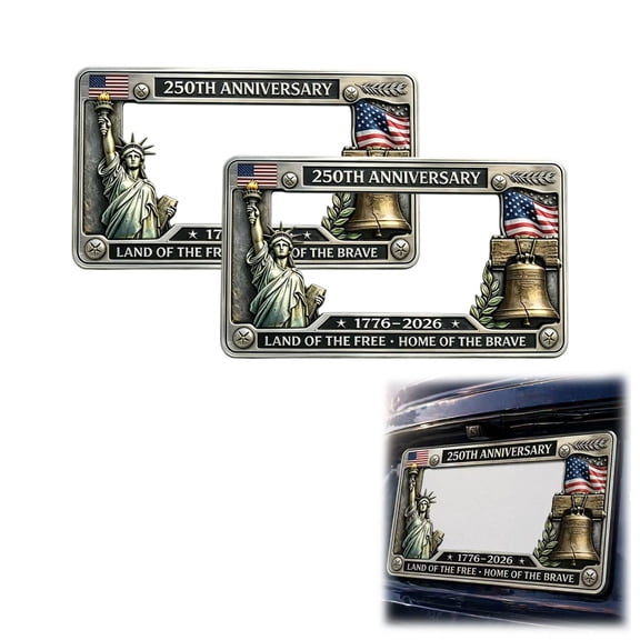 Commemorative United States License Plate Frame, Patriotic Car Plate Holder, Aluminum License Plate Frame for Standard 12x6 Inch Vehicles, Durable Car Accessories