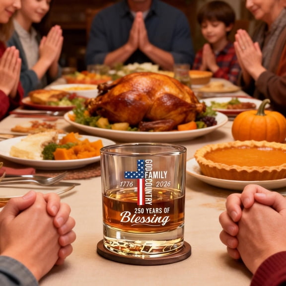 Commemorative Glass 250th Anniversary Glass - Inspirational "God Family Country" Design - Kitchen Drinkware Home Decor for Bar Celebration