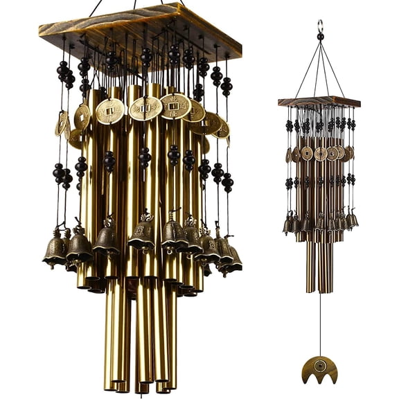 Commemorative wind chimes, copper pipes, copper bells, garden, courtyard, window wind bell hanging decorations, commemorative and condolence wind bell gifts