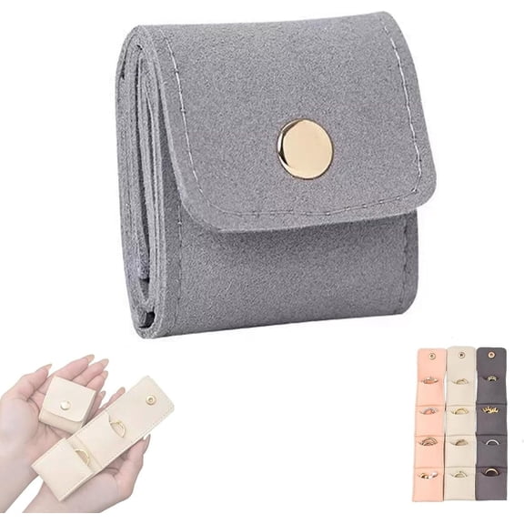 Mini Travel Jewelry Bag, Portable Foldable Mini Travel Jewelry Roll Bag with Buckle, Small Jewelry Box for Travel Essentials, Earrings, Rings, Necklaces