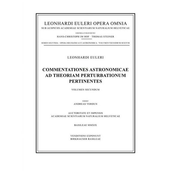 Commentationes Astronomicae AD Theoriam Perturbationum Pertinentes 2nd Part, (Hardcover)