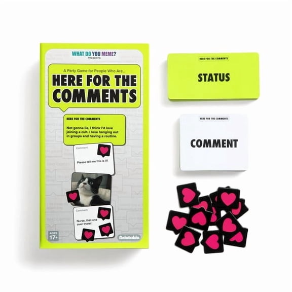 Here For The Comments Party Card Game for Adults, Meme Inspired Social Game with Chaotic Internet Humor for Game Nights, Parties, College & Group Gatherings