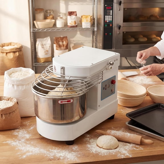 Commercial 10.5QT Dough Mixer,Food Mixer Machine 650W Dual-Rotation Kneading with Touchscreen Timer & Safety Shield, for Bakeries, Pizza Restaurants, Commercial Kitchens