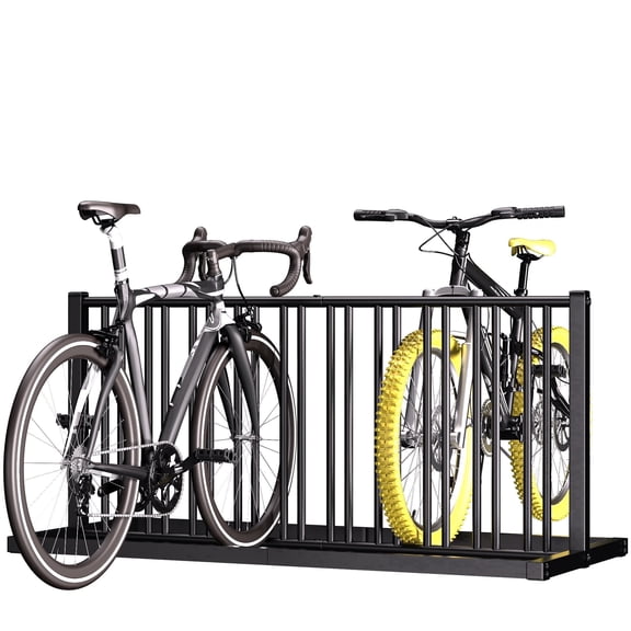 YOHKOH 10 Bike Rack Floor Stand - Heavy Duty Steel Bike Storage Rack Holds 10 Bikes, Double Side Garage Parking Organizer