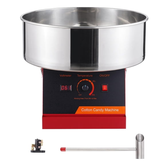 Commercial 1000W Electric Marshmallow Maker with Stainless Steel Bowl and Spoon Perfect for Family Birthday Parties and Gatherings Red