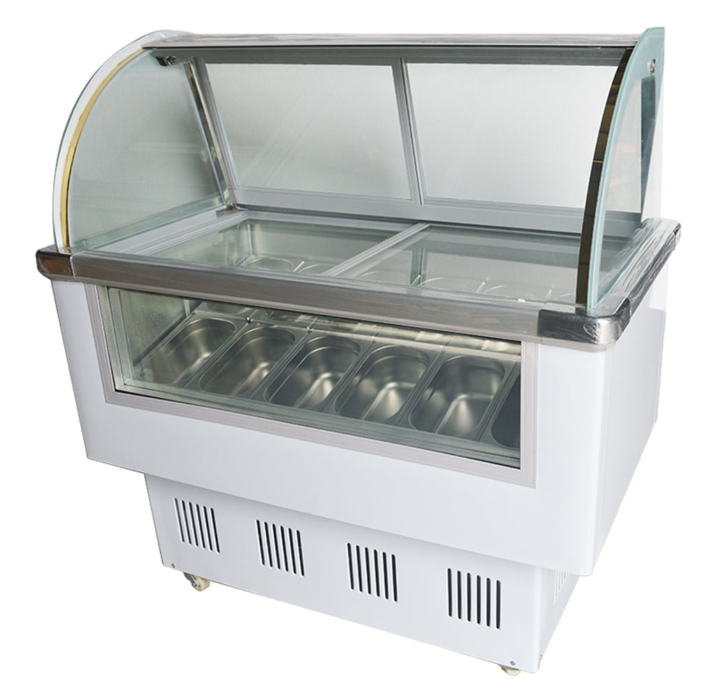 Commercial 12 Pan Hard Ice Cream Showcase Gelato Refrigerator Display Cabinet 220V