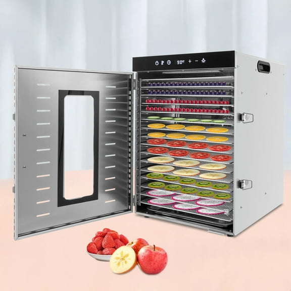 Commercial 16-Tray Countertop Electric Food Dehydrator Fruit Meet Dryer Machine