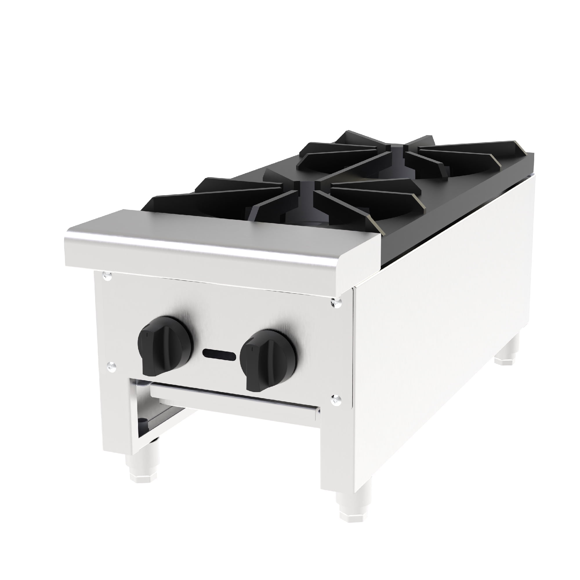 Commercial 2-Burner Gas Stove, 56,000 BTU Stainless Steel Countertop Hot Plate, Natural Gas & Propane Compatible