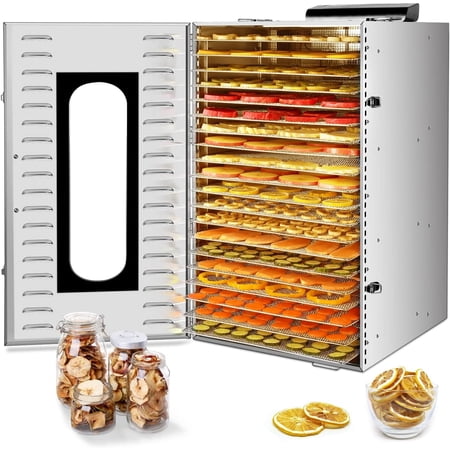 XUTUMM Commercial 20-Tray Food Dehydrators, Stainless Steel,with Digital Adjustable Timer Temperature Control