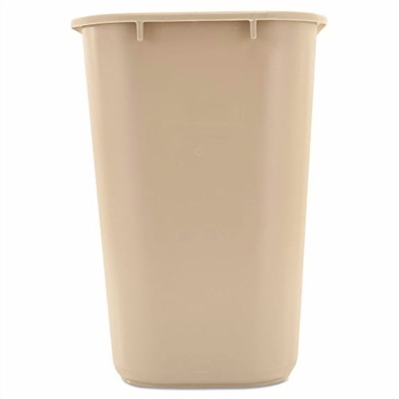 Commercial 295600BG Deskside Plastic Wastebasket Rectangular 7 gal Beige
