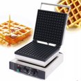 thumbnail image 1 of Commercial 2KW Waffle Maker Stainless Steel Non-stick Waffle Baking Machine 110V, 1 of 8