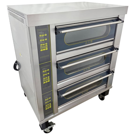 Commercial 3 Layer Pizza Oven Independent Temp Control 32-572F 220V 3 Phase for Bakery