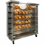 Commercial 30-Chicken Natural Gas Rotisserie Oven with Glass Door, 126,000 BTU, NSF Certified Stainless Steel