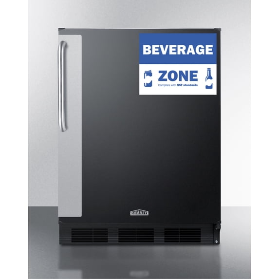 Commercial 5.5 cu.ft. beverage zone all-refrigerator with stainless steel handle