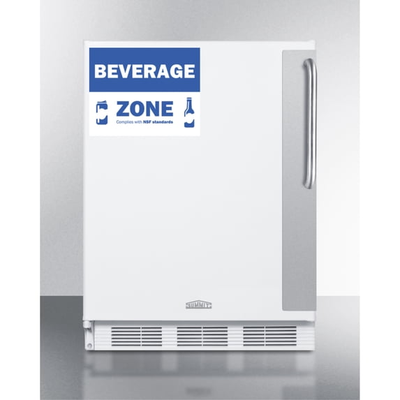Commercial 5.5 cu.ft. beverage zone all-refrigerator with stainless steel handle