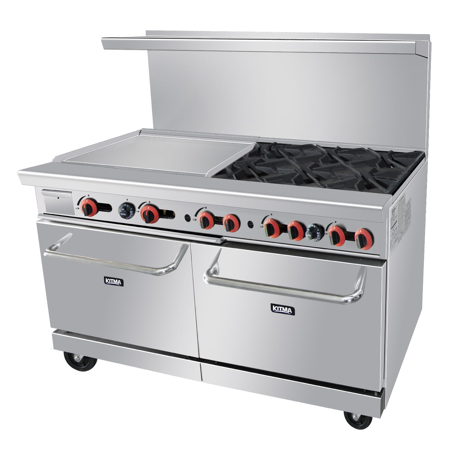 Chef AAA - R60-24MG, Commercial 60 6 Burner with24 Griddle Gas Oven