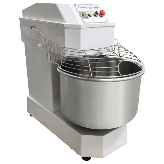 Commercial 80L Dual Action Dual Speed Spiral Dough Mixer Flour Blender for Bakery Bread Pizza with Timing Function without Plug 220V