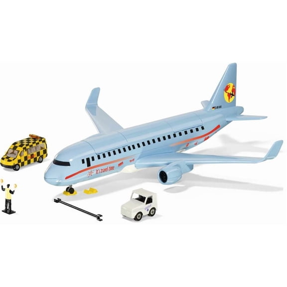 Siku Plastic Airliner with Accessories, 15.16 x 14.25 x 5.08 in, Light Blue