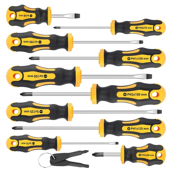 Commercial Attractive Driver Set 12 Piece Workshop Tools With Against Fatigue Handle Plan