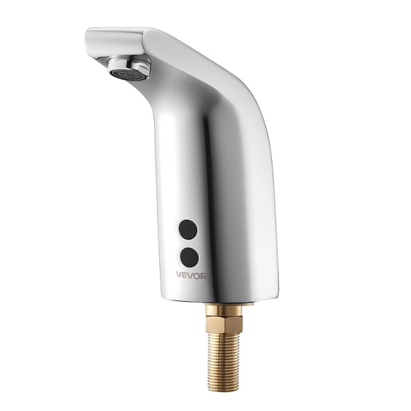 Commercial Automatic Faucet, Touchless Sensor Activated Bathroom Sink Tap, Single Hole Cold Water, Chrome Plated, Battery Operated (Fits 9/16 inch Pipes)