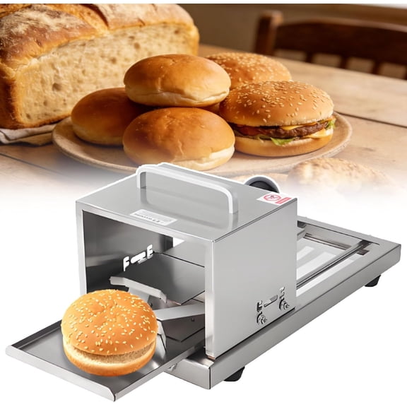 Commercial Bagel Slicer,Manual Hamburger Bun Cutter,Bread Buns Portioning Machine W/Stainless Steel Blade For Cutting Even Bagels & Bun Slices & Burger Buns For Home And Businesses