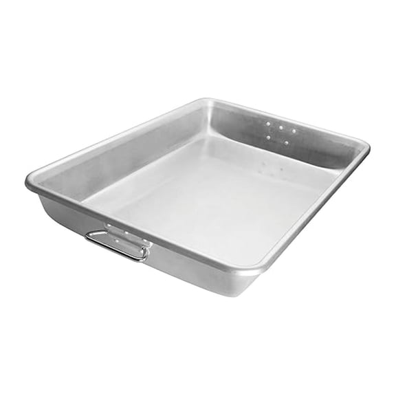 Commercial Bake Pan - 26x18 Inch Aluminum Roast Pan with Handles - Heavy Duty 2.4mm Gauge - Large Rectangular Baking Sheet for Kitchen, Catering, and Restaurant Use