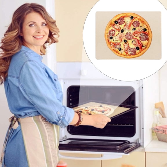 Commercial Baking Sheet,For Barbecue Pizza Rectangle Beige Suitable 15x12in Plate Cordierite