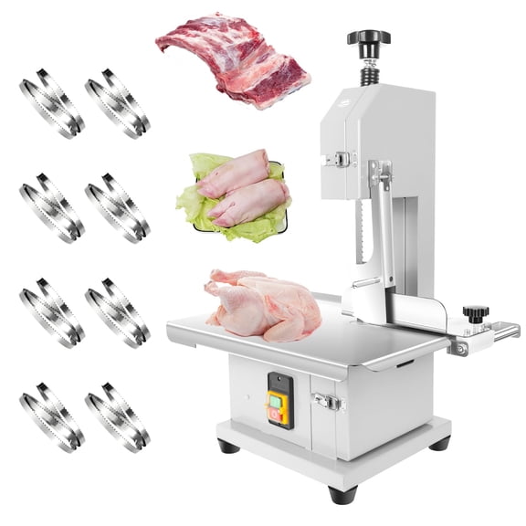 Commercial Bandsaw Machine, 1000W Electric Bone Saw Machine, 18x14" Stainless Steel Worktable, Cuts 0.04-3.9" Thickness, Frozen Meat Cutter for Rib Pork Beef Butchering