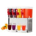 thumbnail image 1 of Commercial Beverage Dispenser, 4 Tanks 10.56 Gallon 40L CommercialJu-iceDispenser, 10 Liter Per Tank, 380W Stainless Steel Food Grade Ice Tea Drink Dispenser with Thermostat Controller, 1 of 7