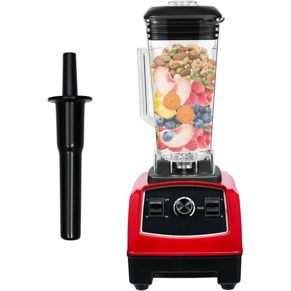 Commercial Blender for Kitchen, 2800W Electric Professional Countertop Blender Milkshake Mixer, Mixed Drink Smoothie Maker for Home Restaurant, Speed Control, 2L/0.5Gal Cup, Red