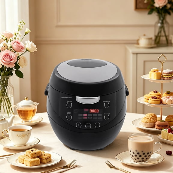 Commercial Boba Maker Machine 6L Slow Cooker 900W with LED Display, Nonstick Aluminum Pearl Cooker for Bubble Tea Shops and Home Use, 110V US Plug