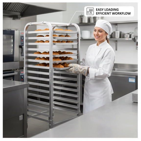 Commercial Bun Pan Rack, Aluminum Sheet Pan Rack, Bakery Cooling Rack, Pan Rack with Wheels