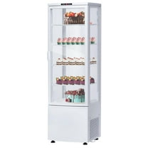 Commercial Cake Display Refrigerator, 8.4 Cu.FT Single-Door Merchandiser with Universal wheel, Interior LED Lighting, Double-Layered Glass, 110v