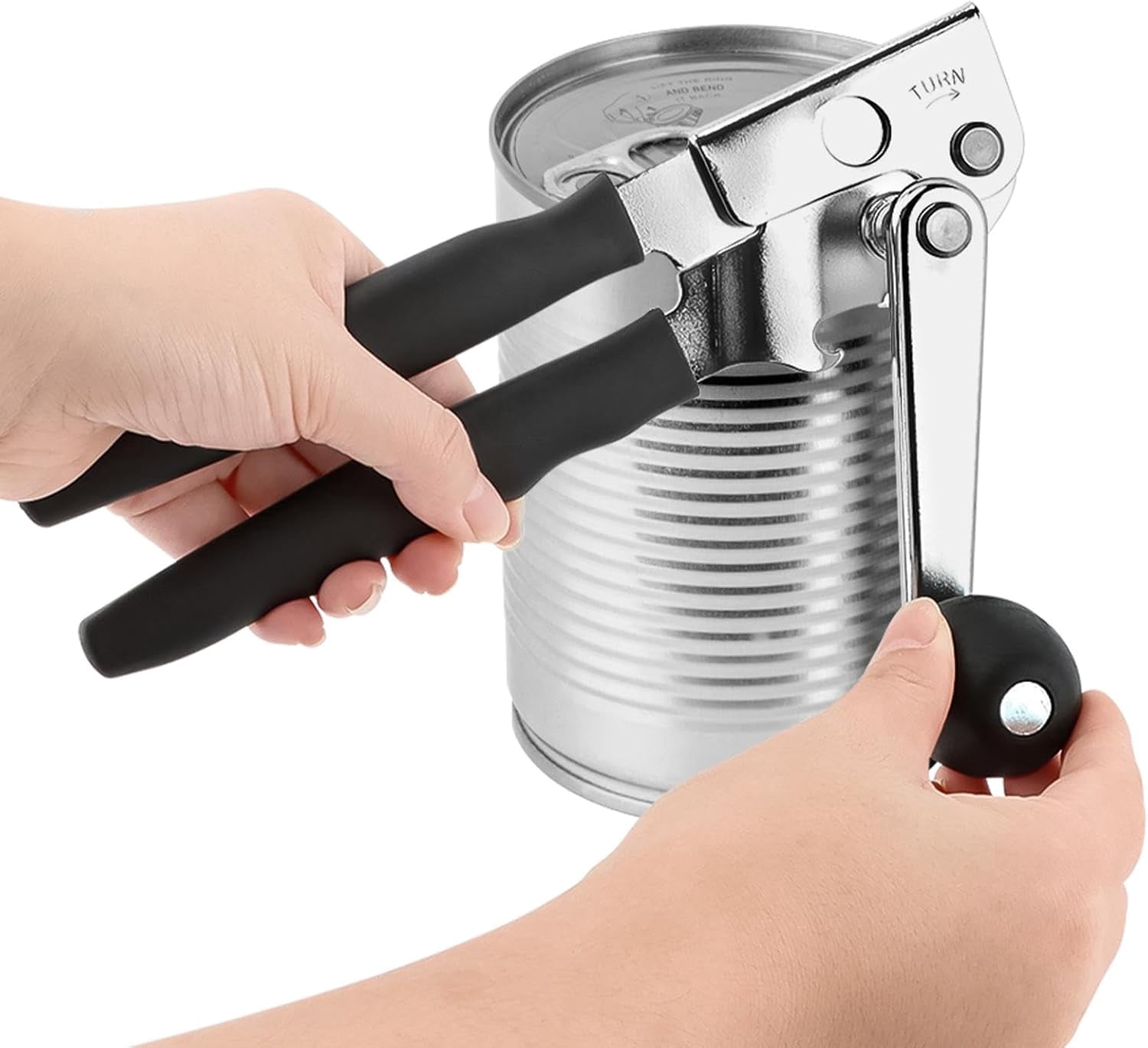 Commercial Can Opener, Handheld Opener Easy for Big Cans, Manual Heavy Duty Crank Jar Openers, Folding Hand Bottle Openers With Comfortable Long Handles Seniors(COLOR:Black)