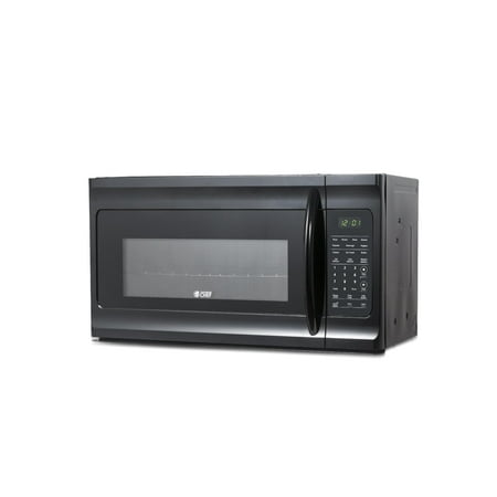 Commercial Chef 1.7 Cu. Ft. Over-The-Range Microwave Oven, 1000 Watt Microwave with 10 Power Levels, 300 CFM Hidden Vent Hood Fan, Touch Controls, LED Display, 10 Preset Options, CHMR17GB, Black