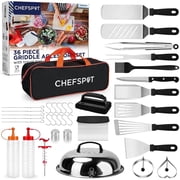 CHEFSPOT Stainless Steel Griddle Accessories for Blackstone, BBQ Spatula Set, 36-Piece