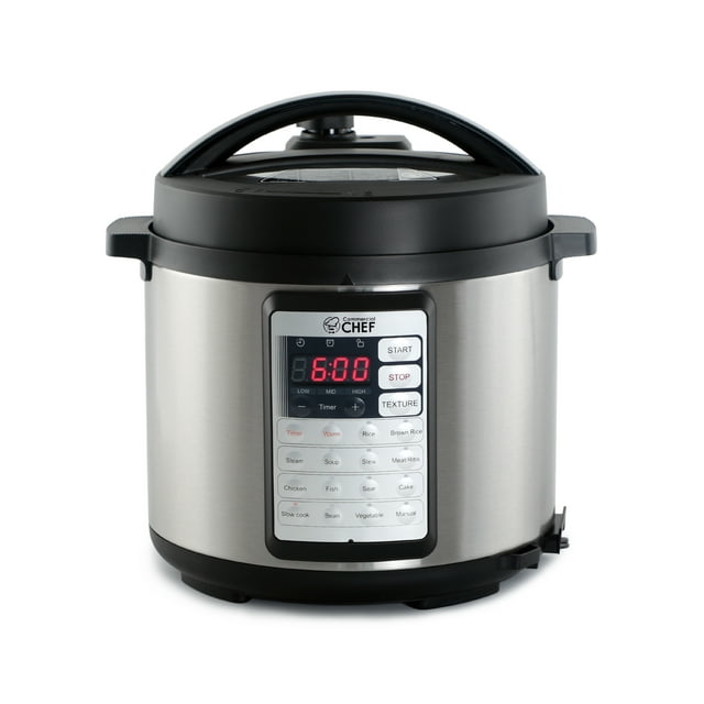 Commercial Chef 6.3-Quart 13-in-1 Electric Pressure Cooker, Stainless Steel