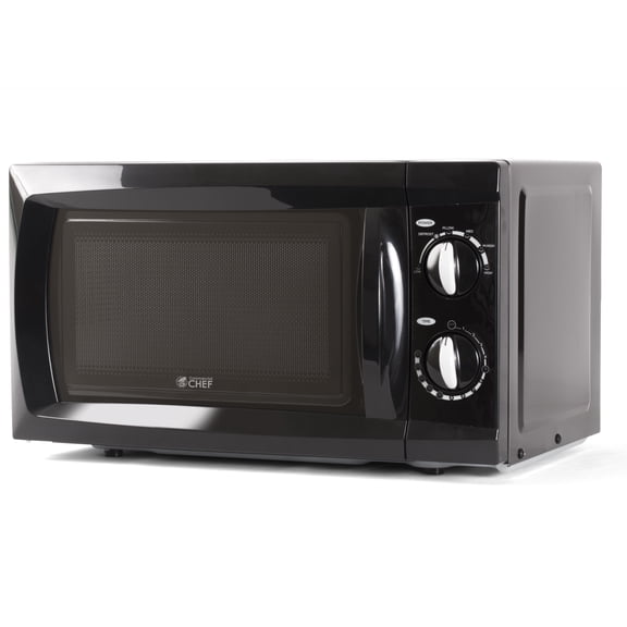 Commercial Chef CHM660B 0.6 cu. ft. Microwave Oven, 600 Watt Counter Top Rotary, Black