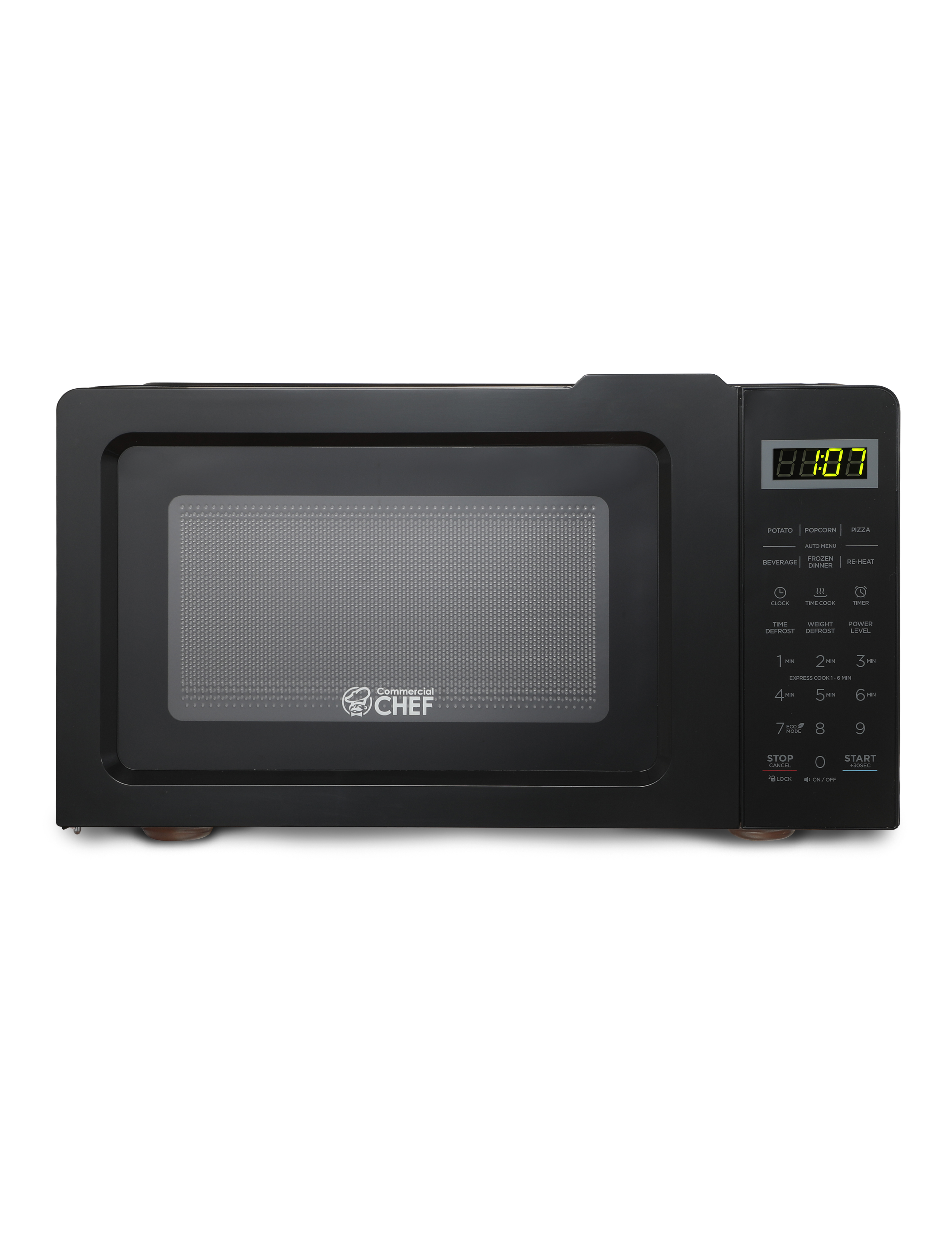 Commercial Chef CHM770B 0.7 Cubic Feet Microwave Oven, 700 Watt, Stainless Steel Front with Black Cabinet - image 1 of 7