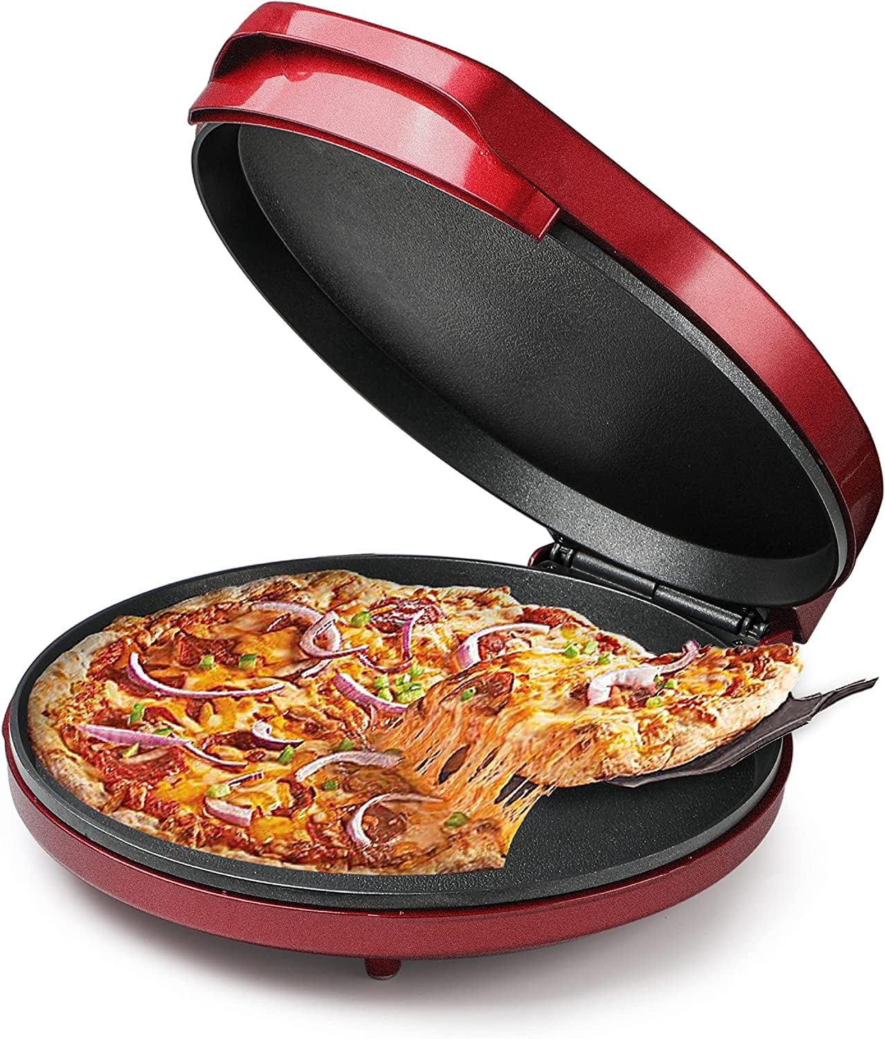 Betty Crocker Pizza Maker Plus, 12 Indoor Electric Grill, Nonstick Griddle  Pan for Pizzas, Quesadillas, Tortillas, Nachos and more, 12 Electric  Griddle for Delicious Meals and Snacks, Red 